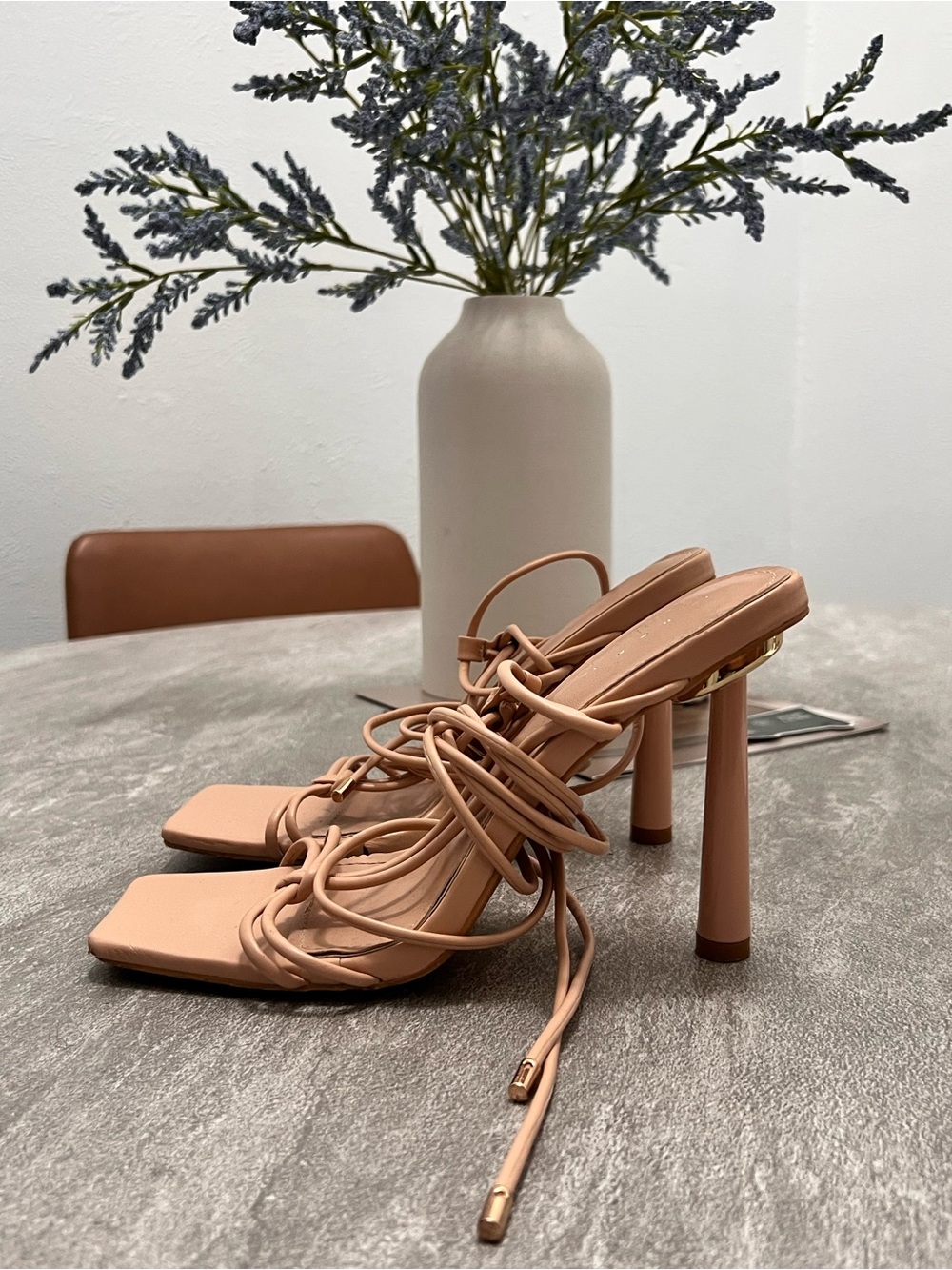 Nude Strappy High Heels